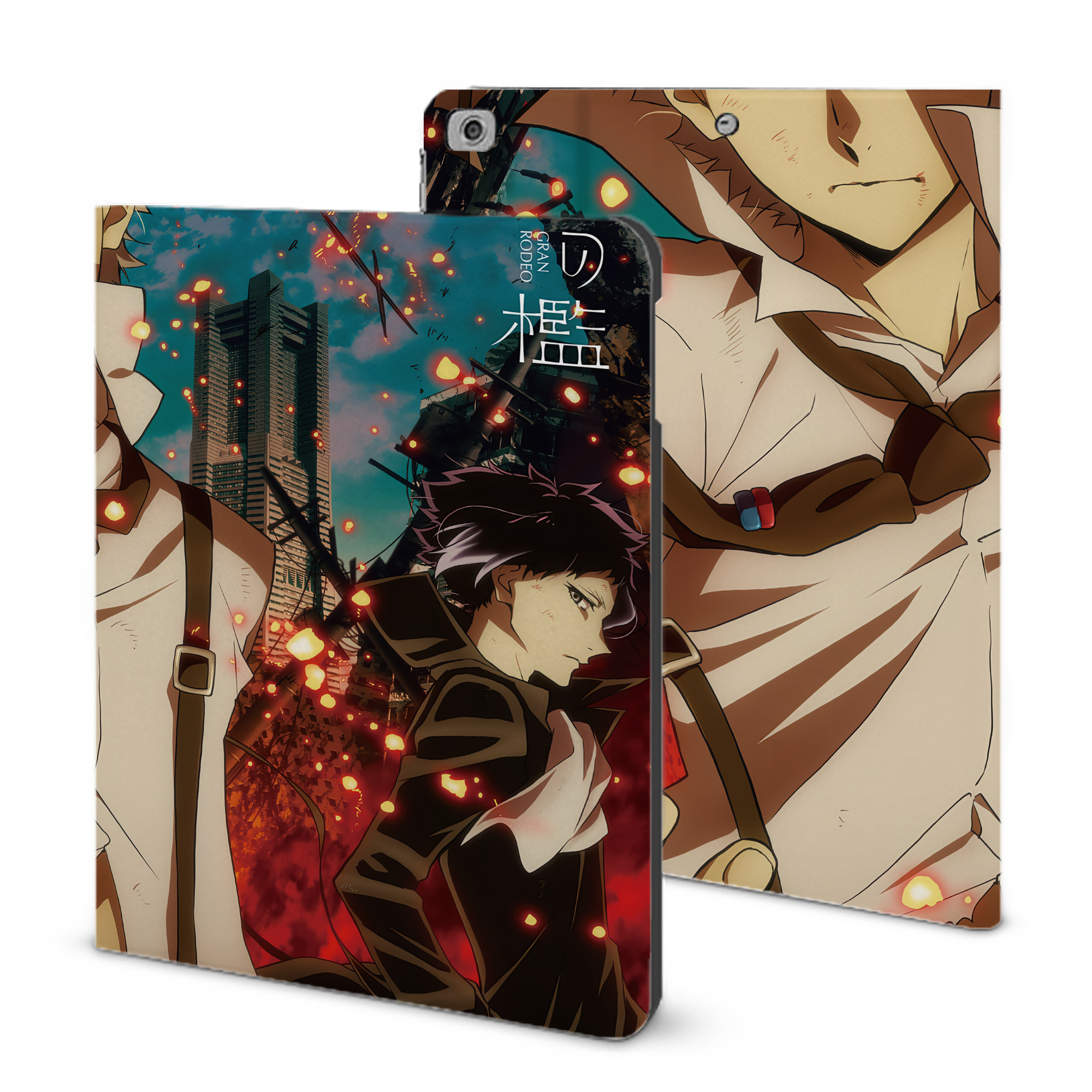 （画像用） 文豪ストレイドッグス Bungo Stray Dogs IPad ケース ブック型 PUレザー TPU 耐衝撃 軽量 薄型 ペン収納なし 全面保護 IPad 各モデル対応